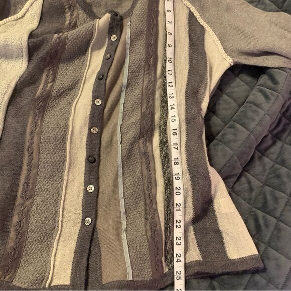 J. Jill Striped Wool & Mohair Blend Cardigan Sweater Size LP - Picture 11 of 13
